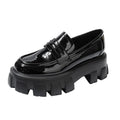 British style punk platform shoes slip-on loafers fashion small leather shoes women