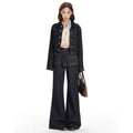 Deep Blue Wide-Leg Jeans Women Pants