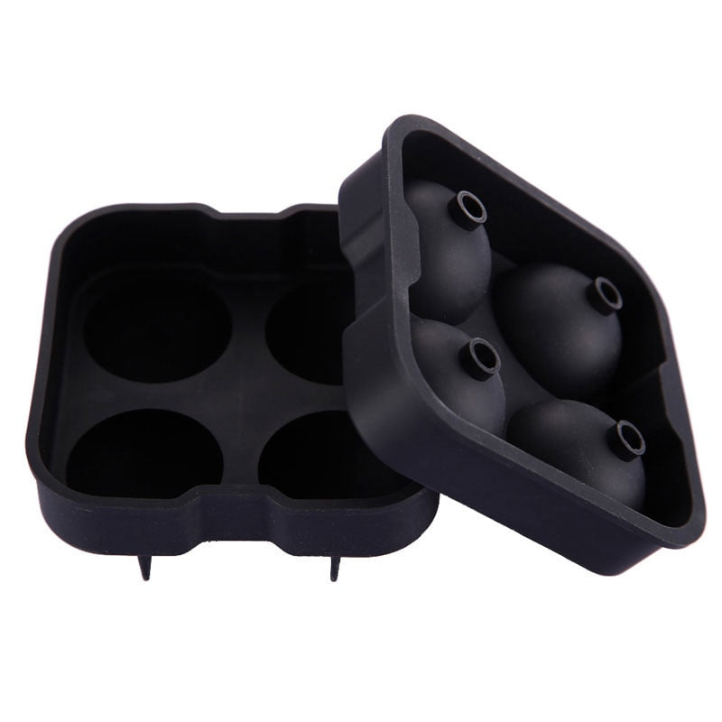 Moule à glaçons sphériques en silicone – 4 grosses boules pour cocktails