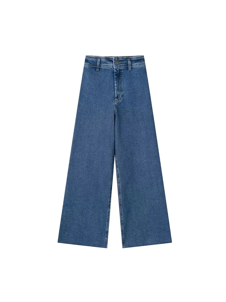 Women Autumn Denim Pants High Waist Jeans Pants for Women Summer Wide Leg Pants Trousers