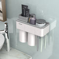 Magnetic Adsorption Toothbrush Holder Inverted Cup Wall Mount Bathroom Cleanser Storage Rack Bathroom Accessories Set