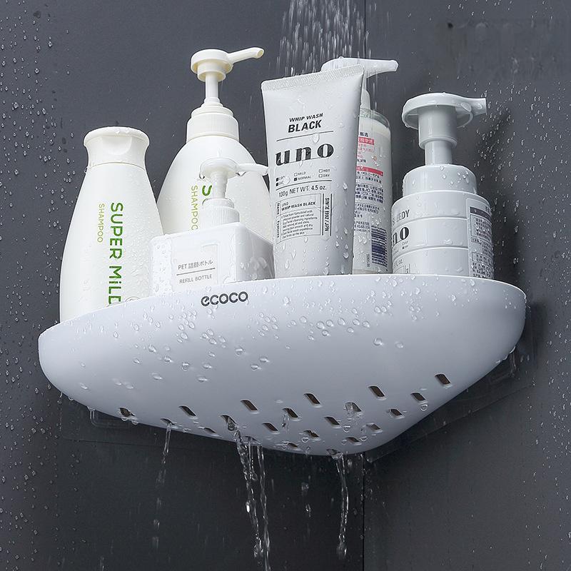 Étagère d’angle pour salle de bain à plusieurs niveaux – Rangement avec drainage