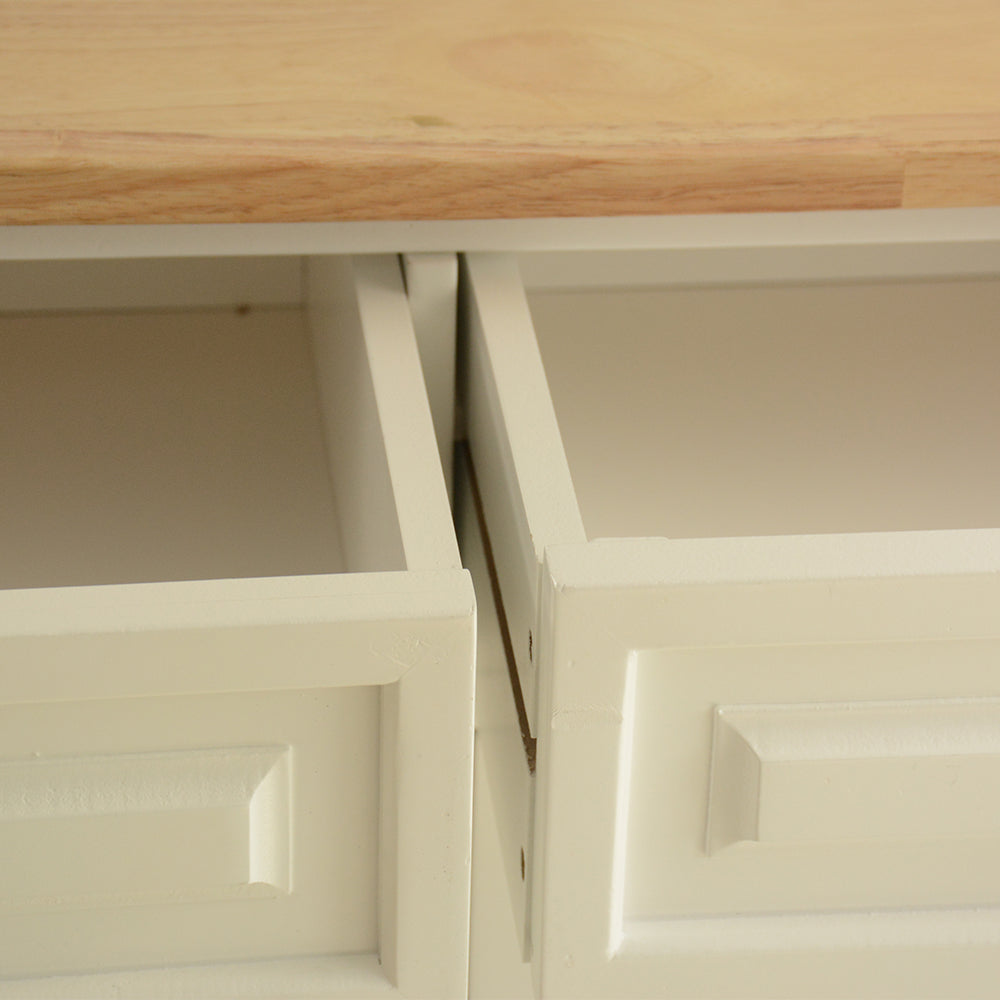 Îlot de cuisine mobile avec rangement – Plateau bois et roulettes