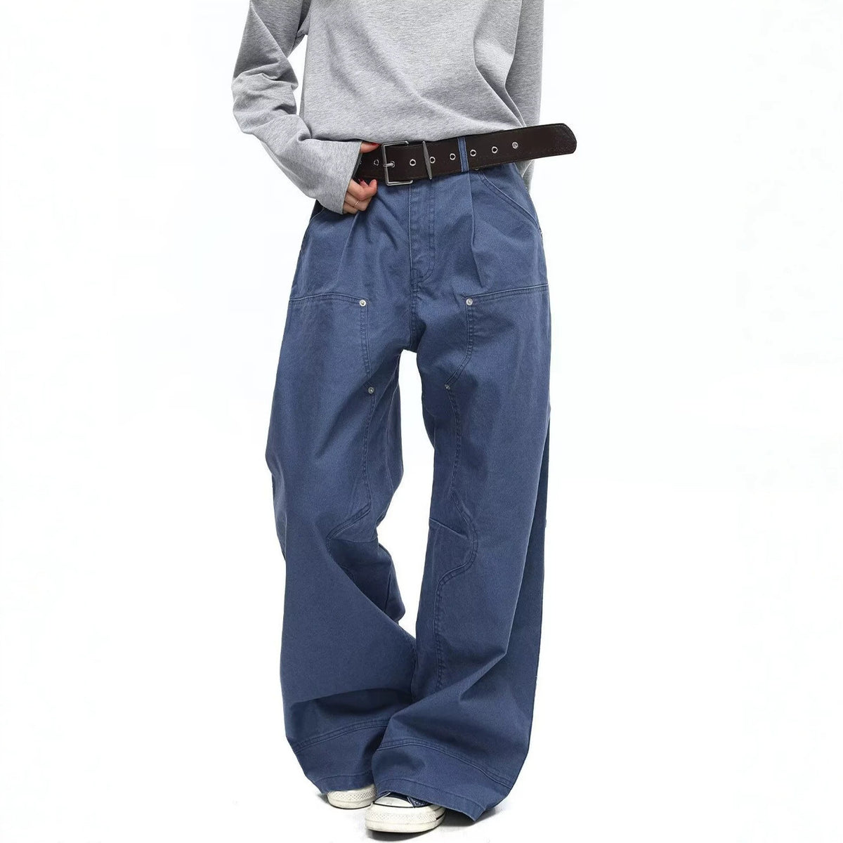 Workwear Denim Pants for Men and Women, Loose Straight Leg Casual Jeans