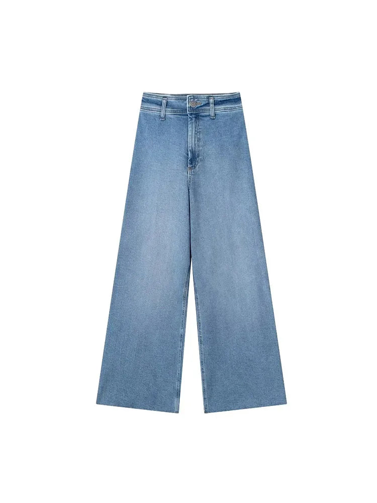 Women Autumn Denim Pants High Waist Jeans Pants for Women Summer Wide Leg Pants Trousers