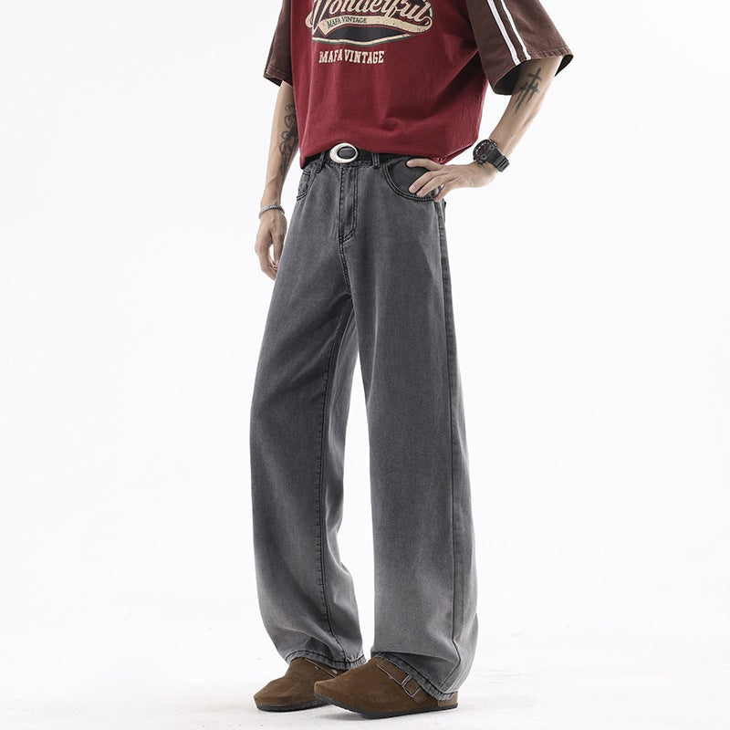Lightweight Jeans for Men Blue Ombre Vintage Casual Pants