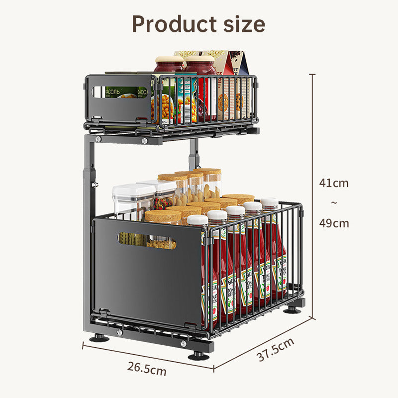 Organisateur coulissant 2 niveaux pour placard – Réglable et gain de place