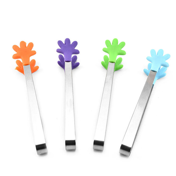 Mini pince alimentaire en acier inoxydable et silicone