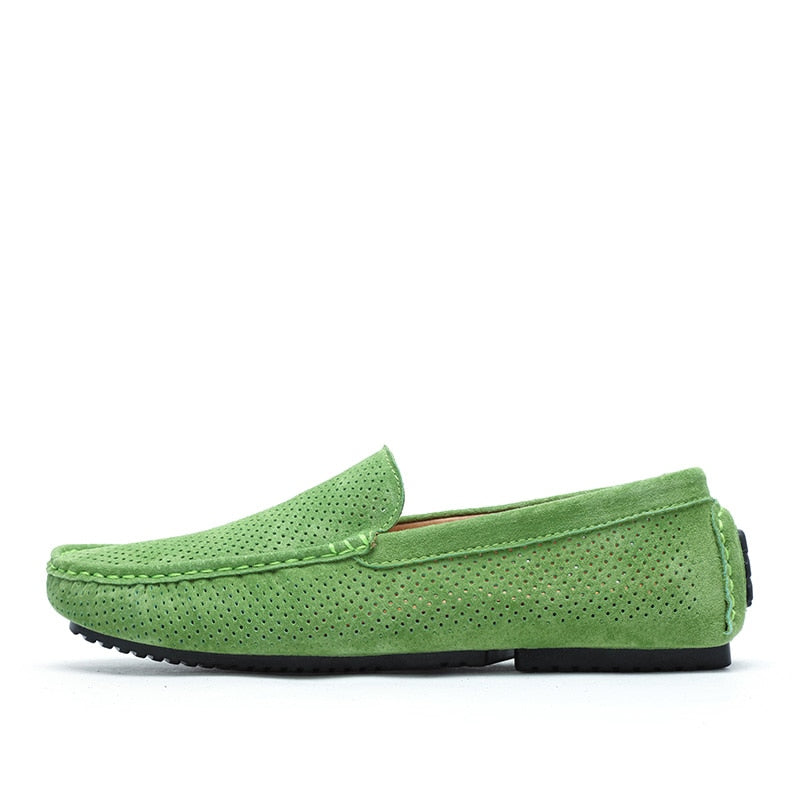 Summer Men Loafers Genuine Leather Casual Shoes Fashion Slip On Driving Shoes
