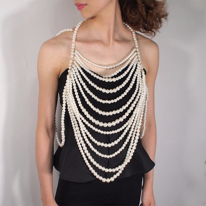 Collier multirangs en perles noires – Bijou fantaisie élégant