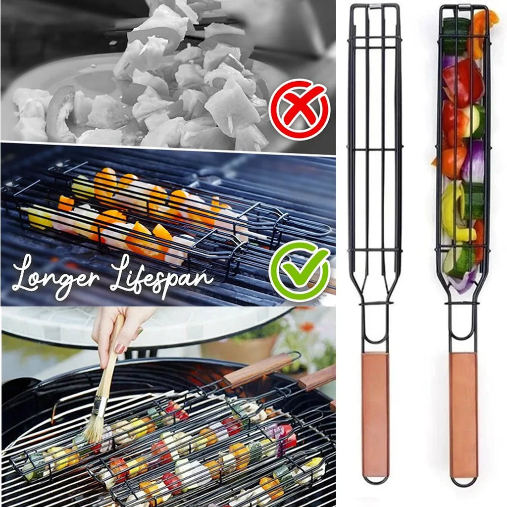 Panier de cuisson pour barbecue en acier inoxydable – Antiadhésif et portable
