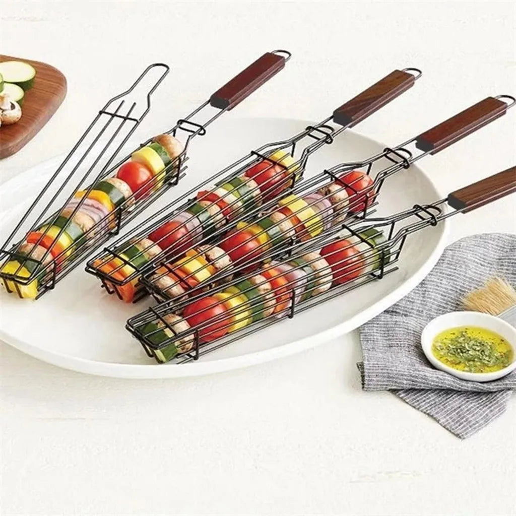 Panier de cuisson pour barbecue en acier inoxydable – Antiadhésif et portable