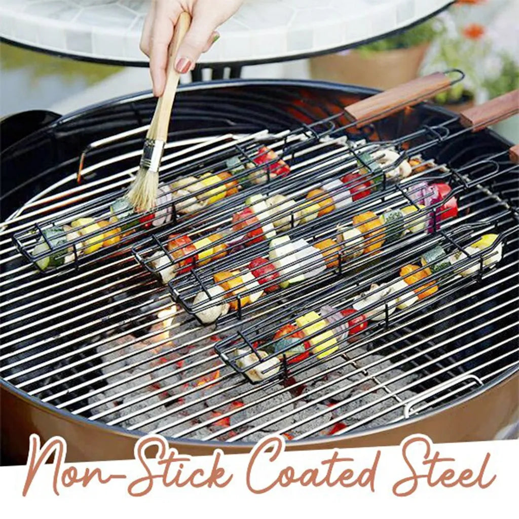 Panier de cuisson pour barbecue en acier inoxydable – Antiadhésif et portable