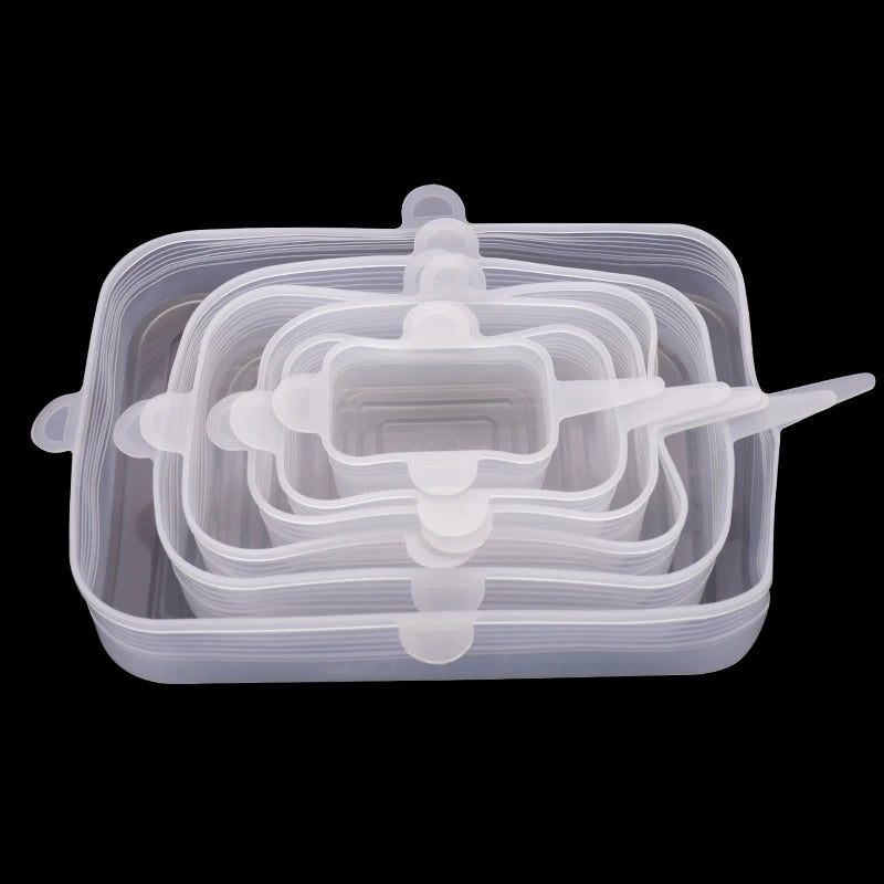 Lot de 6 couvercles extensibles en silicone – Réutilisables pour bols et récipients