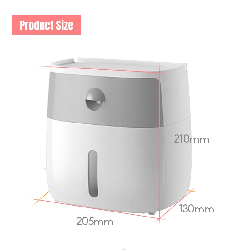 Porte-papier toilette mural avec rangement – Sans perçage