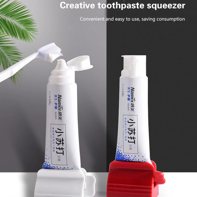 New Bathroom Accessories Toothpaste Squeezer Tooth Paste Dispenser Tube Squeezer Facial Cleanser Press Rolling Holder for Kids