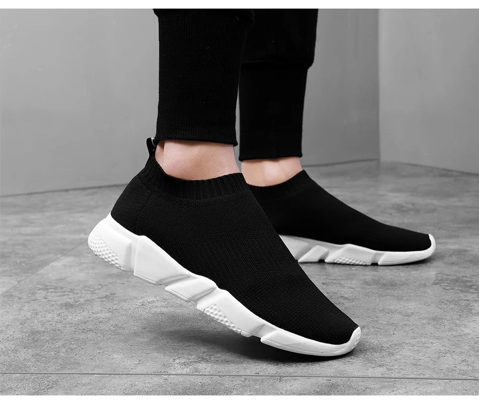 Baskets chaussettes homme à enfiler, légères et respirantes