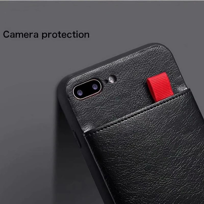Haissky Leather Wallet Phone Case For iPhone X 6 6s 7 8 Plus Case Luxury Pull Type Card Slots Back Cover For iPhone X 10 8 Plus