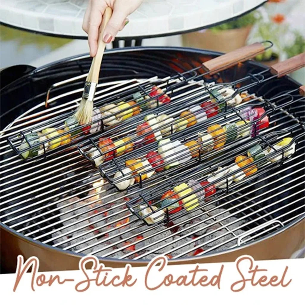 Panier de cuisson pour barbecue en acier inoxydable – Antiadhésif et portable