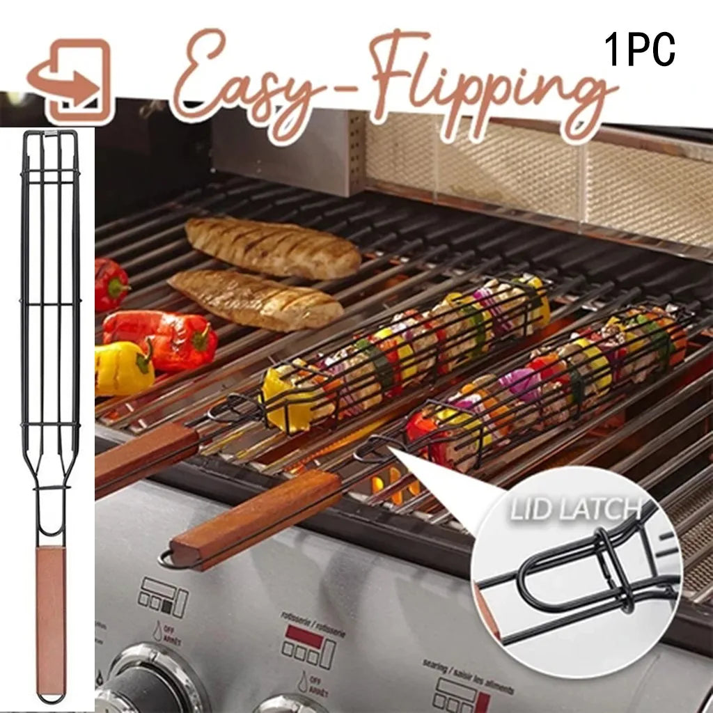 Panier de cuisson pour barbecue en acier inoxydable – Antiadhésif et portable